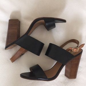 Halogen Stacked Heel Sandal